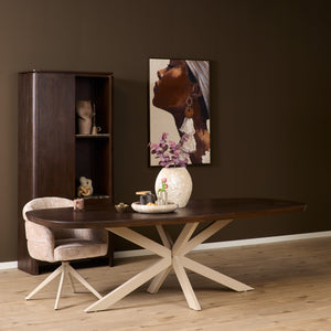 Deens ovale eettafel Madison bruin met zand poot - 280 cm