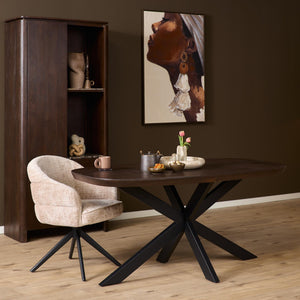 Deens ovale eettafel Madison | Bruin/zwart | 280 cm