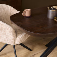 Deens ovale eettafel Madison | Bruin/zwart | 280 cm - afbeelding 2