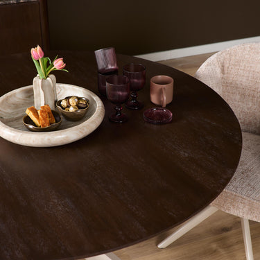 Ronde eettafel Madison | Bruin/zand | Ø110 cm - afbeelding 2