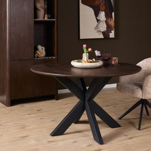 Ronde eettafel Madison | Bruin/zwart | Ø150 cm