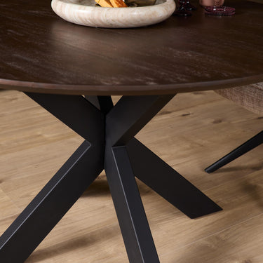 Ronde eettafel Madison | Bruin/zwart | Ø130 cm