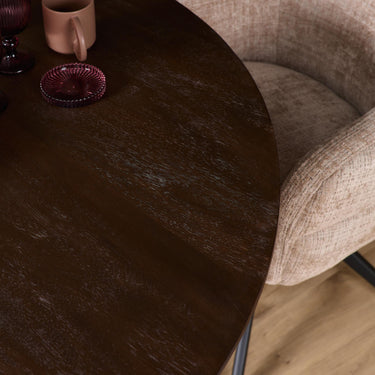 Ronde eettafel Madison | Bruin/zwart | Ø150 cm