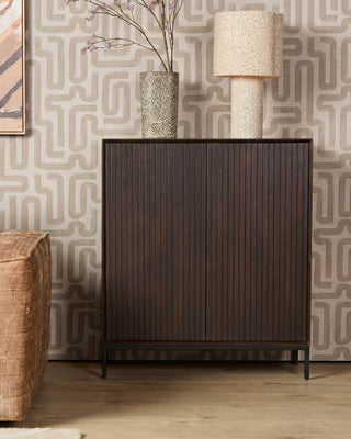 Kabinetkast Madison bruin mangohout 100 cm dressoir - Mooier Thuis
