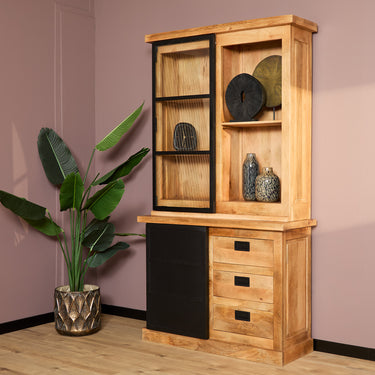 Vitrinekast Nashville naturel | 120 cm