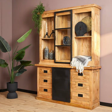 Vitrinekast Nashville naturel | 160 cm