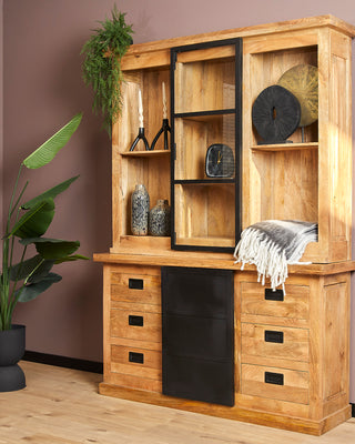 Vitrinekast Nashville naturel | 160 cm