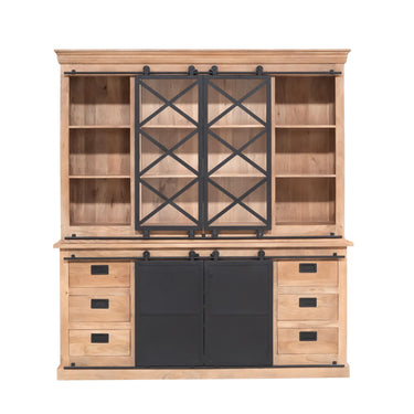 Vitrinekast Lotte naturel | 200 cm