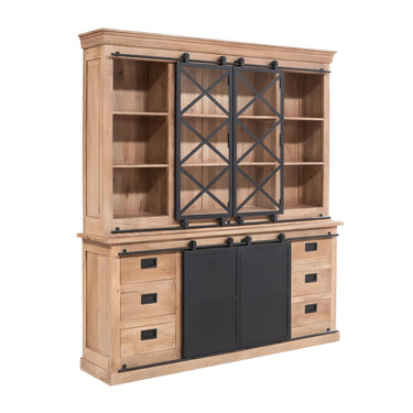 Vitrinekast Lotte naturel | 200 cm