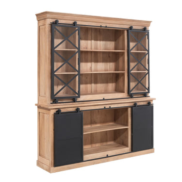 Vitrinekast Lotte naturel | 200 cm