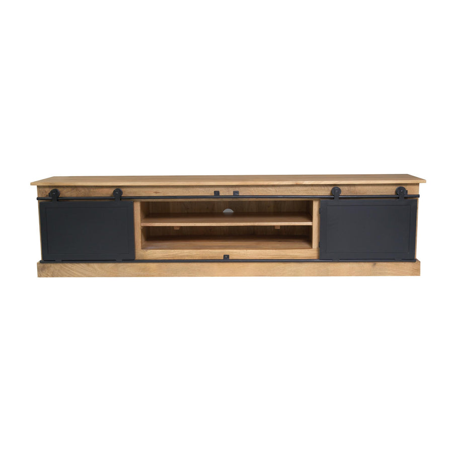 TV cabinet Fresno – Twee schuifdeuren, breed middenvak