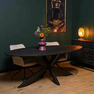 Ovale eettafel New York | Zwart | 160 cm