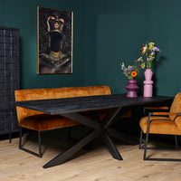 Mangohout eettafel New York | Zwart | 180 cm - Mooier Thuis