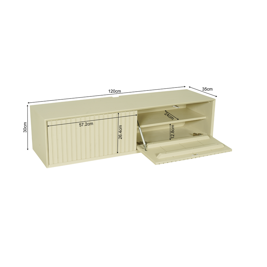 Zwevend tv-meubel Madison zand – 120 x 35 x 30 cm