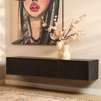 Zwevend TV-meubel Madison zwart | 160 cm