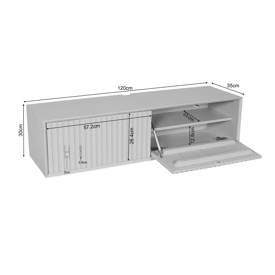 Zwevend tv-meubel Madison bruin – 120 x 35 x 30 cm