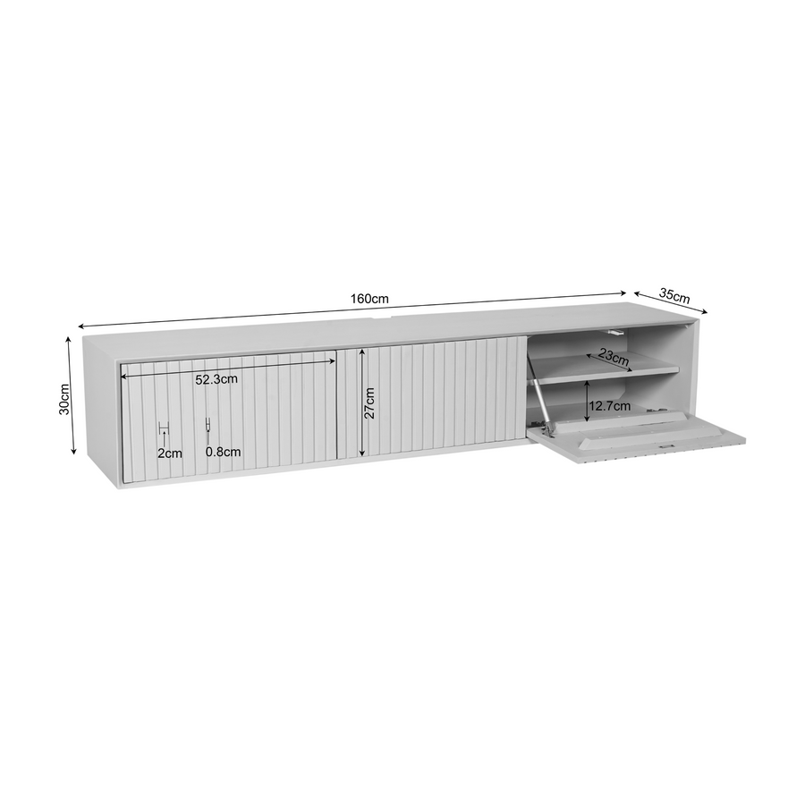 Floating TV Unit Madison Brown – 160 x 35 x 30 cm
