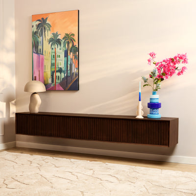 Zwevend TV-meubel Madison bruin | 200 cm