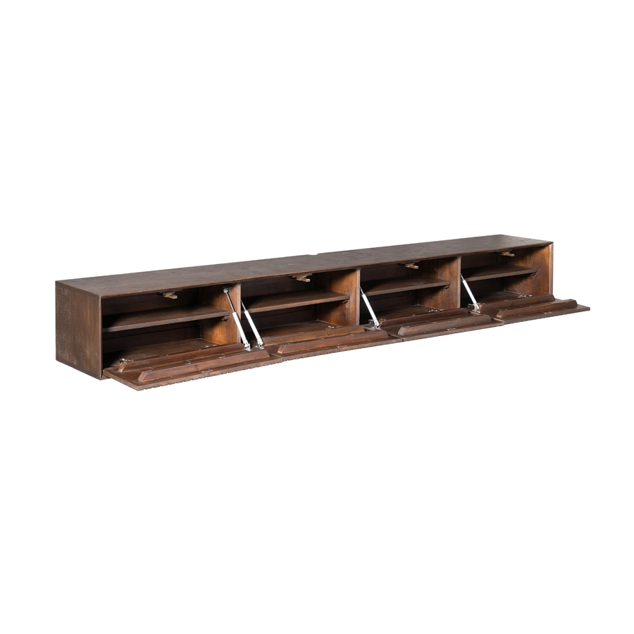 Floating TV Unit Madison Brown – Vier extra brede kleppen