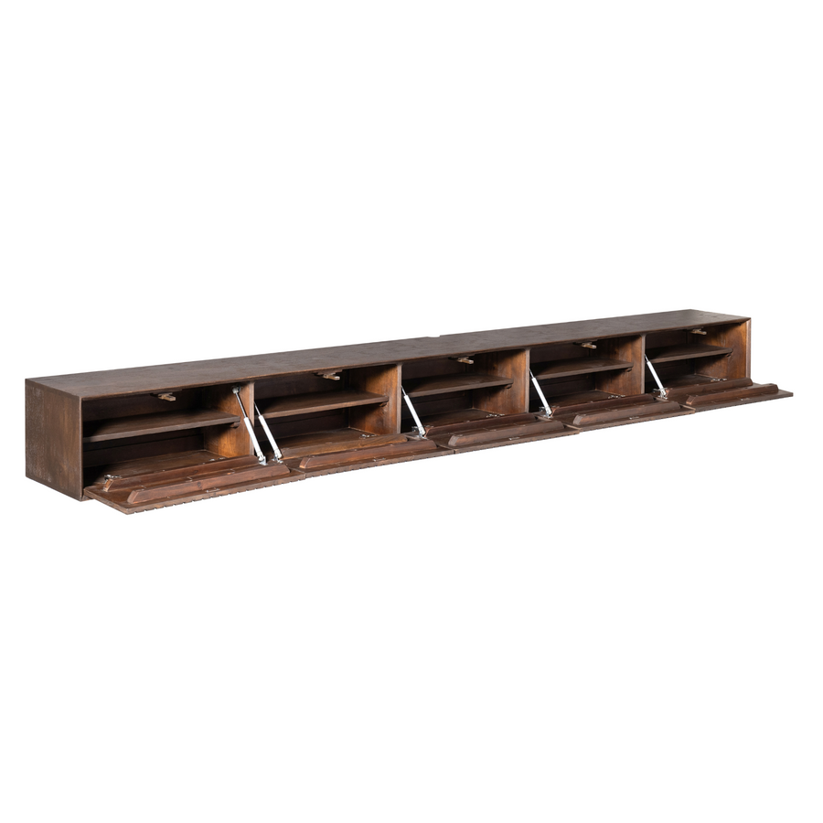 Floating TV Unit Madison brown – Vijf vakken met legplank