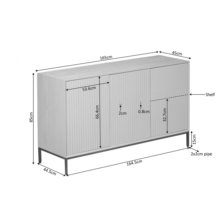 Kommode Madison Natur – 165 x 45 x 85 cm