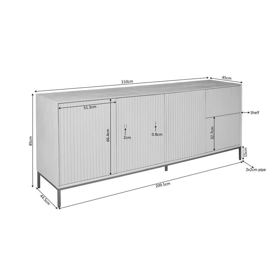 Sideboard Madison Natur – 210 x 45 x 85 cm