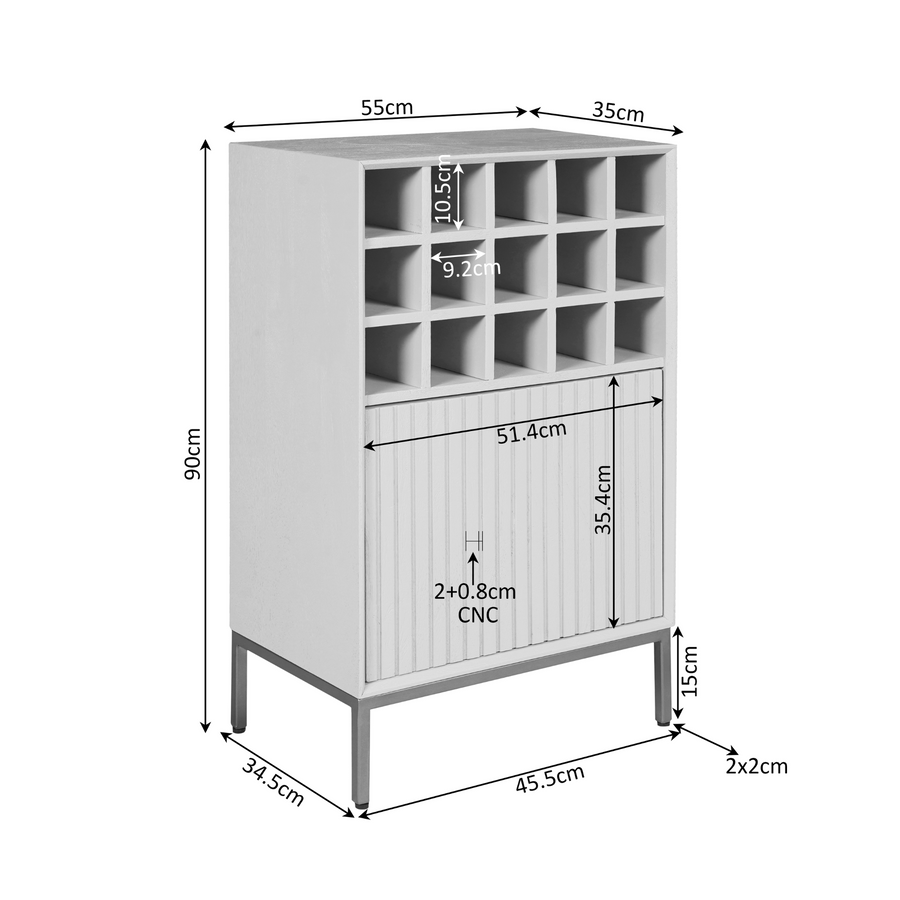 Wijnkast Madison naturel – 55 x 35 x 90 cm