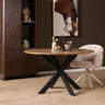 Mangohout eettafel Madison | Naturel ronde eettafel - naturel en bruin - Mooier Thuis (3)