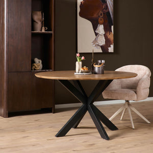 Mangohout eettafel Madison | Naturel | 130 cm
