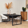 Mangohout eettafel Boaz | Zwart rechthoekige eettafel - 160 cm breed - Mooier Thuis