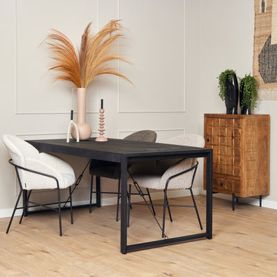 Mangoholz Esstisch Boaz | Schwarz | 160 cm