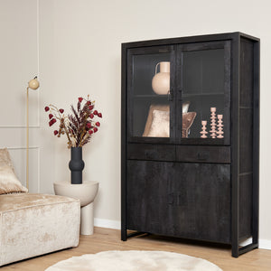 Display Cabinet Boaz Black | 115 cm