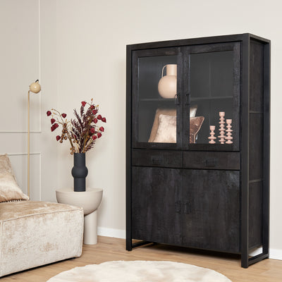 Display Cabinet Boaz Black | 115 cm