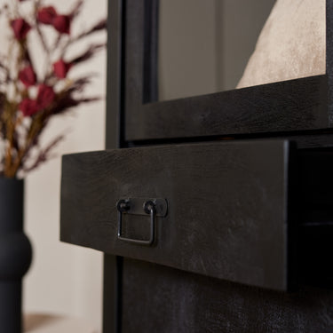 Vitrine Boaz schwarz | 115 cm
