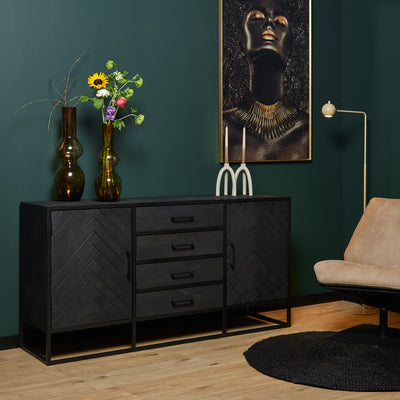 Dressoir New York zwart | 165 cm