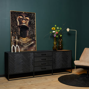 Dressoir New York zwart | 210 cm
