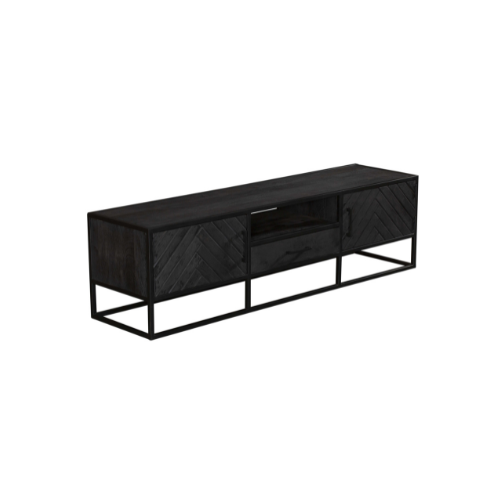 Tv-meubel New York zwart – Frame tot op de vloer