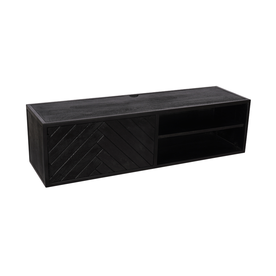 Floating TV Cabinet New York Black – Uitsparing voor snoeren