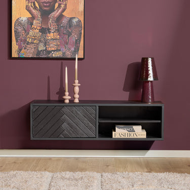 Zwevend TV-meubel New York zwart | 120 cm - Mooier Thuis