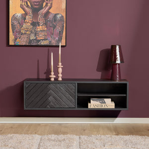 Zwevend TV-meubel New York zwart | 120 cm