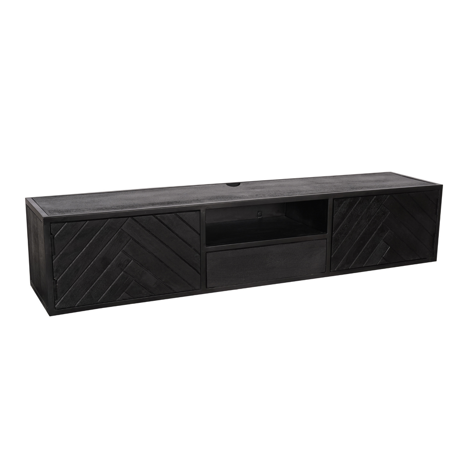 Floating TV Unit New York Black – Uitsparing voor snoeren