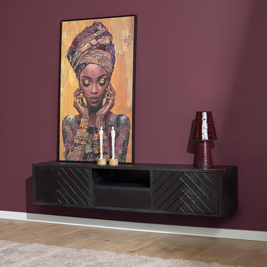 Starfurn Zwevend TV-meubel New York zwart | 160 cm