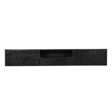 Zwevend TV-meubel New York zwart | 200 cm
