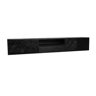 Zwevend TV-meubel New York zwart | 200 cm