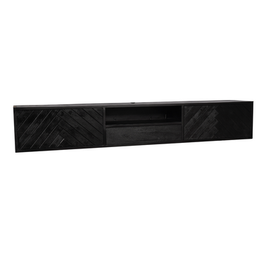 Zwevend TV-meubel New York zwart | 240 cm