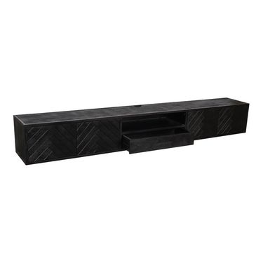Zwevend TV-meubel New York zwart | 280 cm