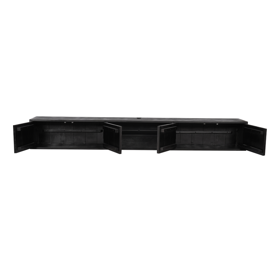 Floating TV Unit New York Black – Vier lege deurvakken