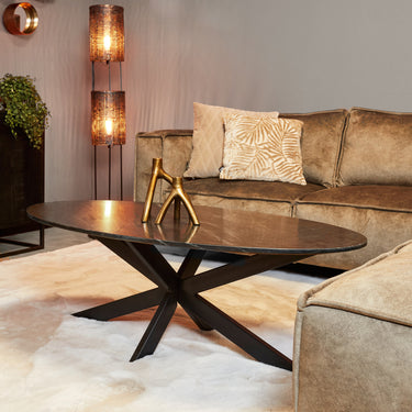 Salontafel Faye zwart marmer | Ovaal | 130 cm