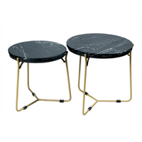 Salontafelset Caly | Zwart marmer 50-40 cm
