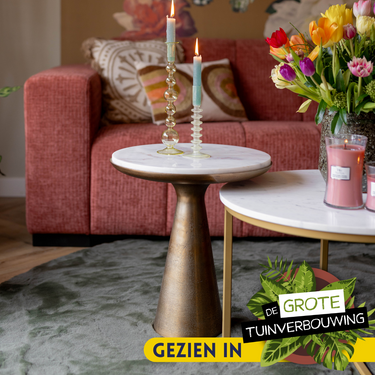 Bijzettafel Essy Groot | Wit marmer 45 cm